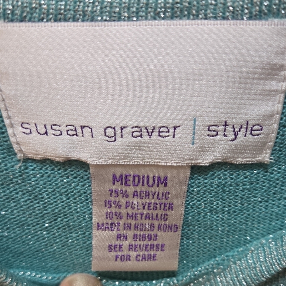Susan Graver Sparkling Teal Tank Top - Picture 2 of 6